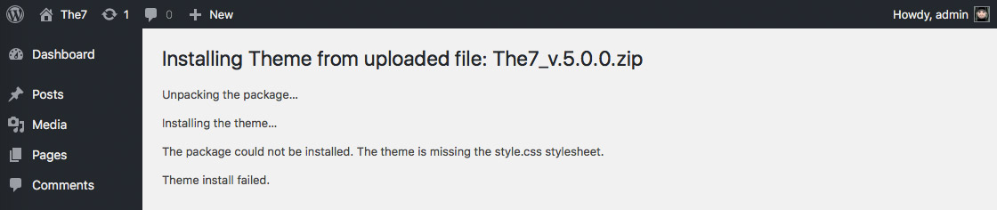 Theme is missing the style.css stylesheet